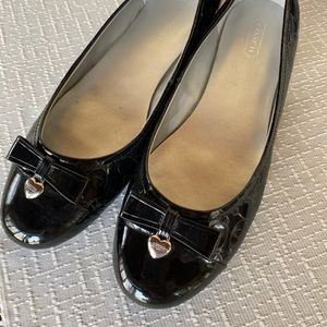 Coach Black Patent Leather Flats NWOT